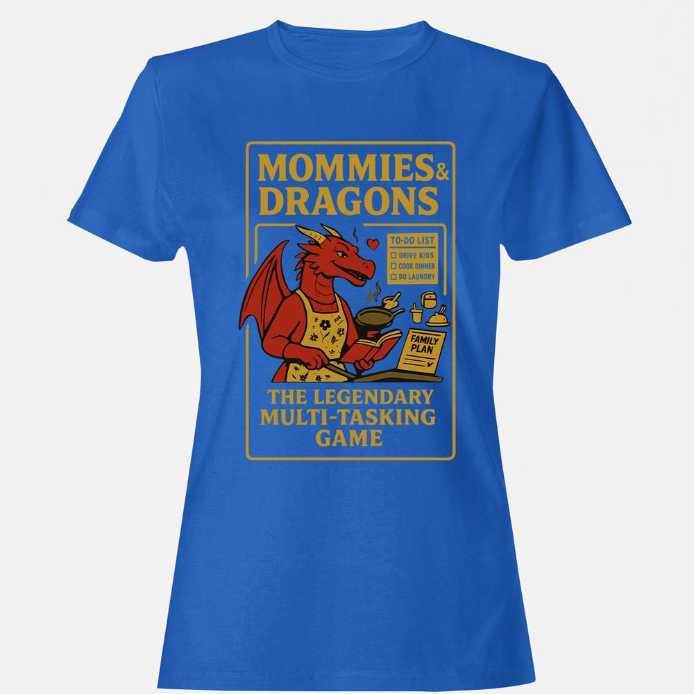 Mommies & Dragons Women's T-Shirt - Royal - 14