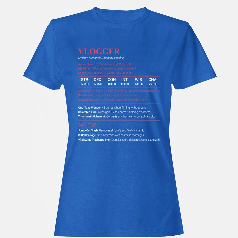 Vlogger Women's T-Shirt - Royal - 14
