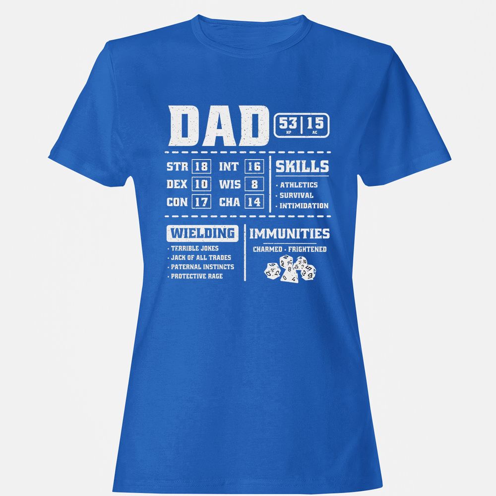 Dad Stat Block 2 Women's T-Shirt - Royal - 14
