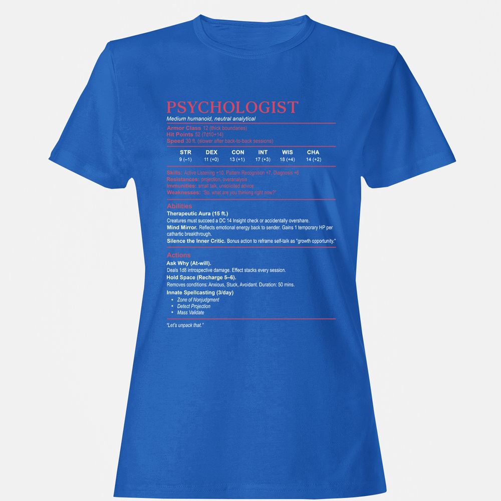 Psychologist Stats Women's T-Shirt - Royal - 14