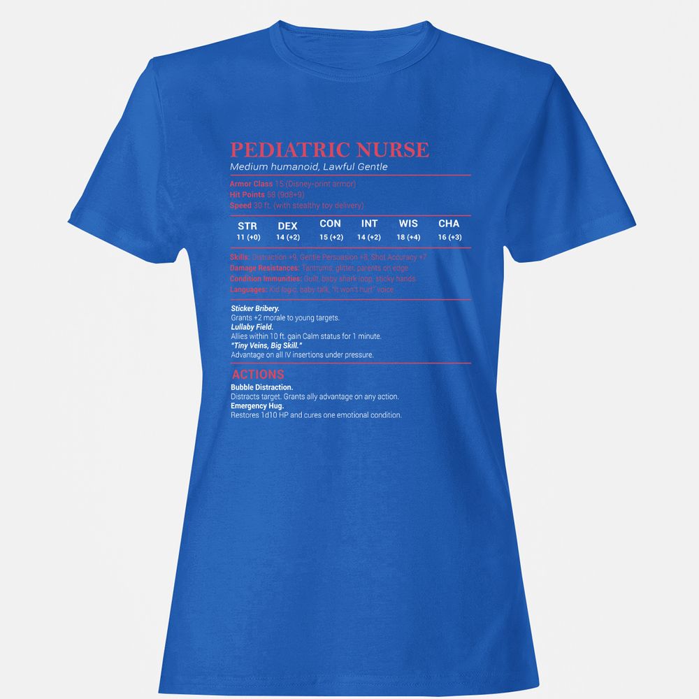 Pediatric Nurse Women's T-Shirt - Royal - 14