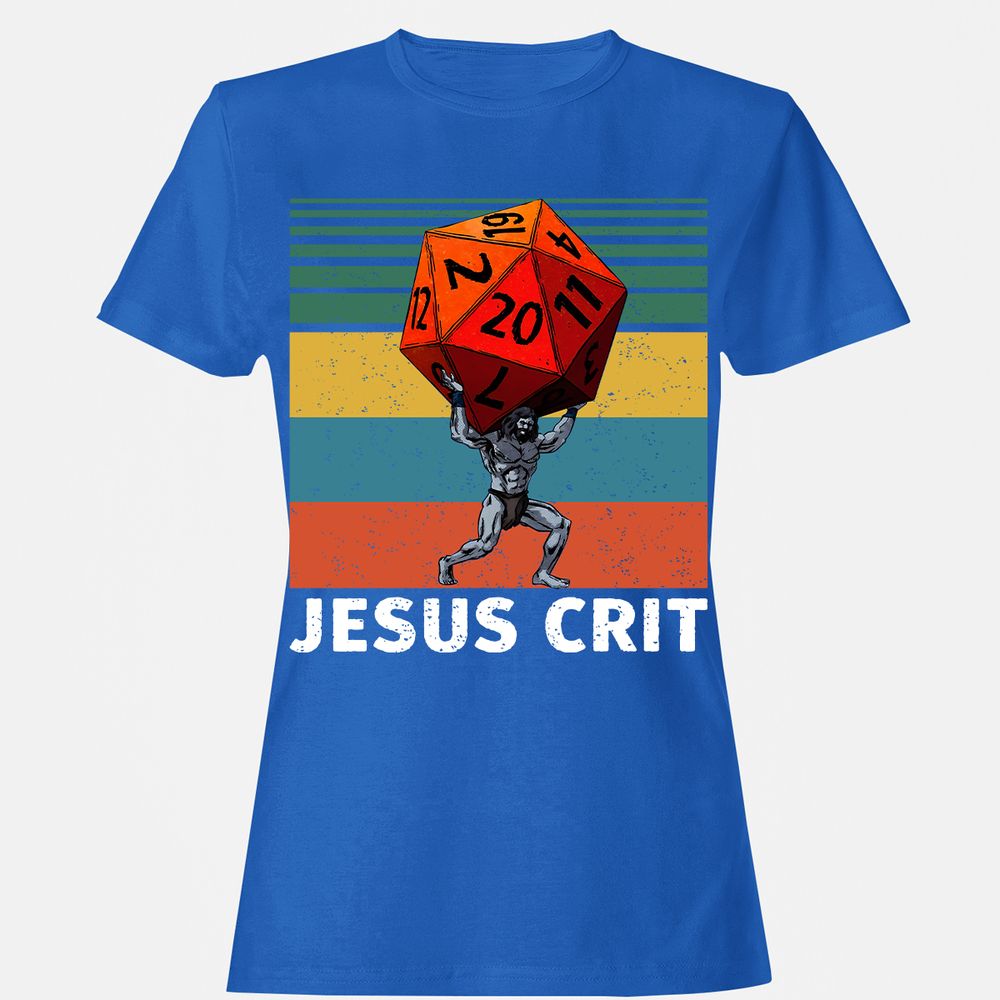 Jesus Crit Women's T-Shirt - Royal - 14