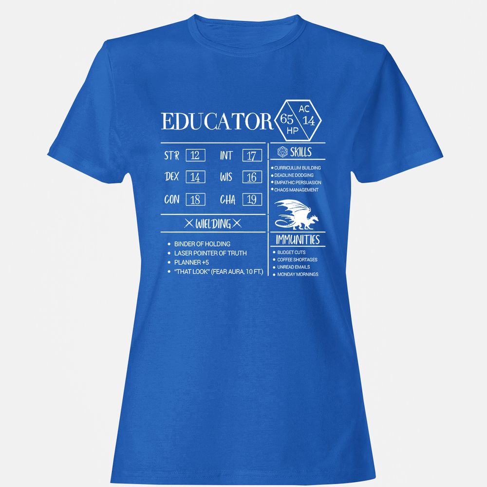 Educator New Women's T-Shirt - Royal - 14
