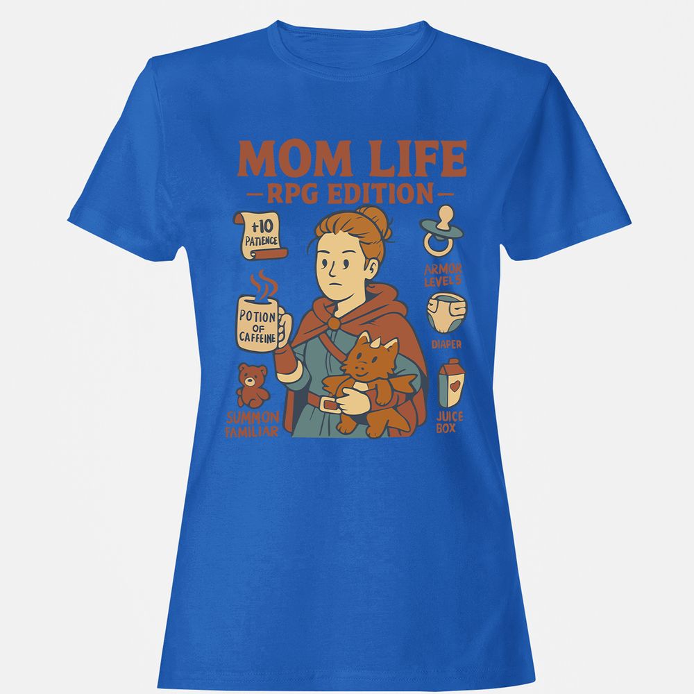 Mom Life RPG Edition Women's T-Shirt - Royal - 14