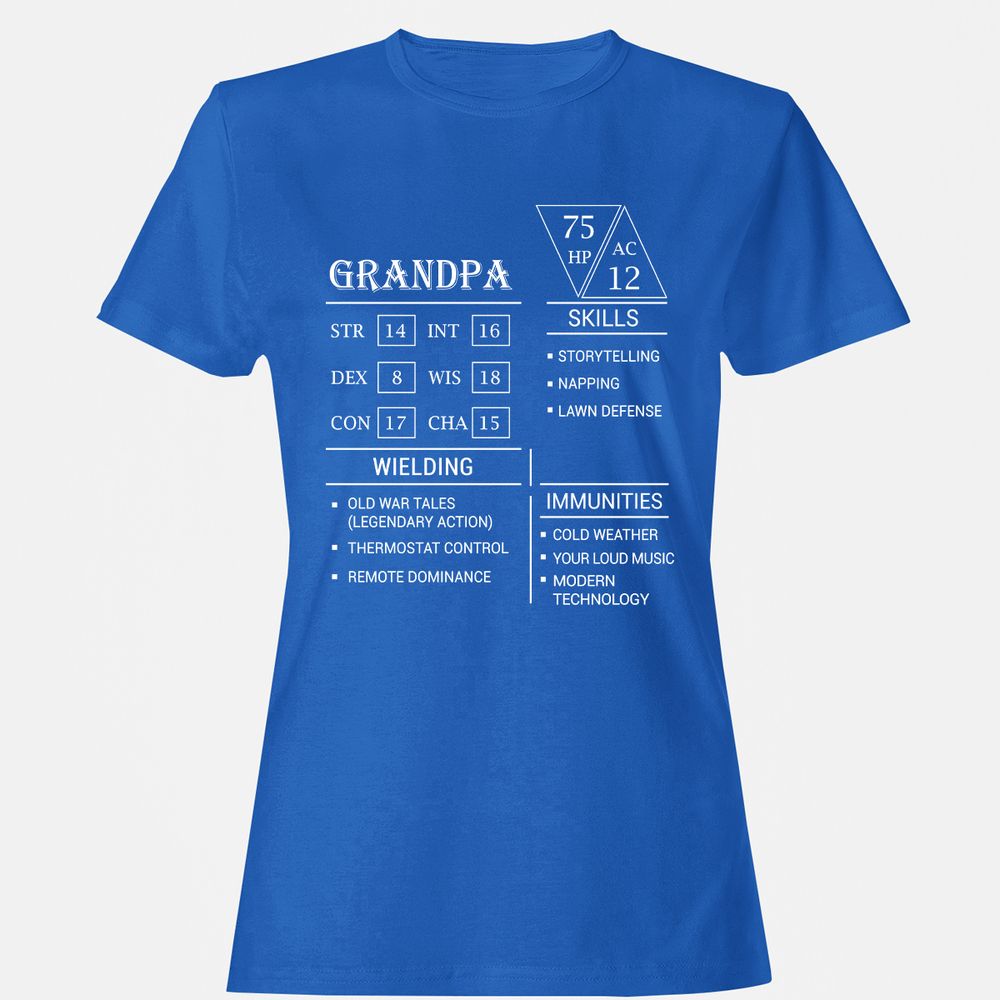 Grandpa Stats Women's T-Shirt - Royal - 14