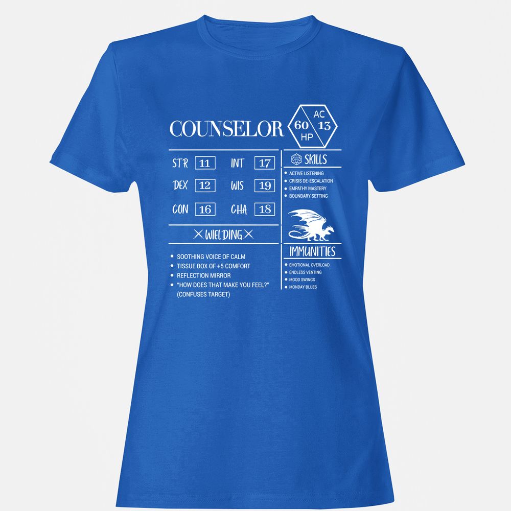 Counselor New Women's T-Shirt - Royal - 14