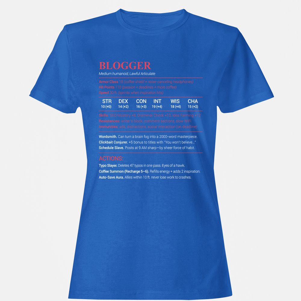 Blogger Women's T-Shirt - Royal - 14