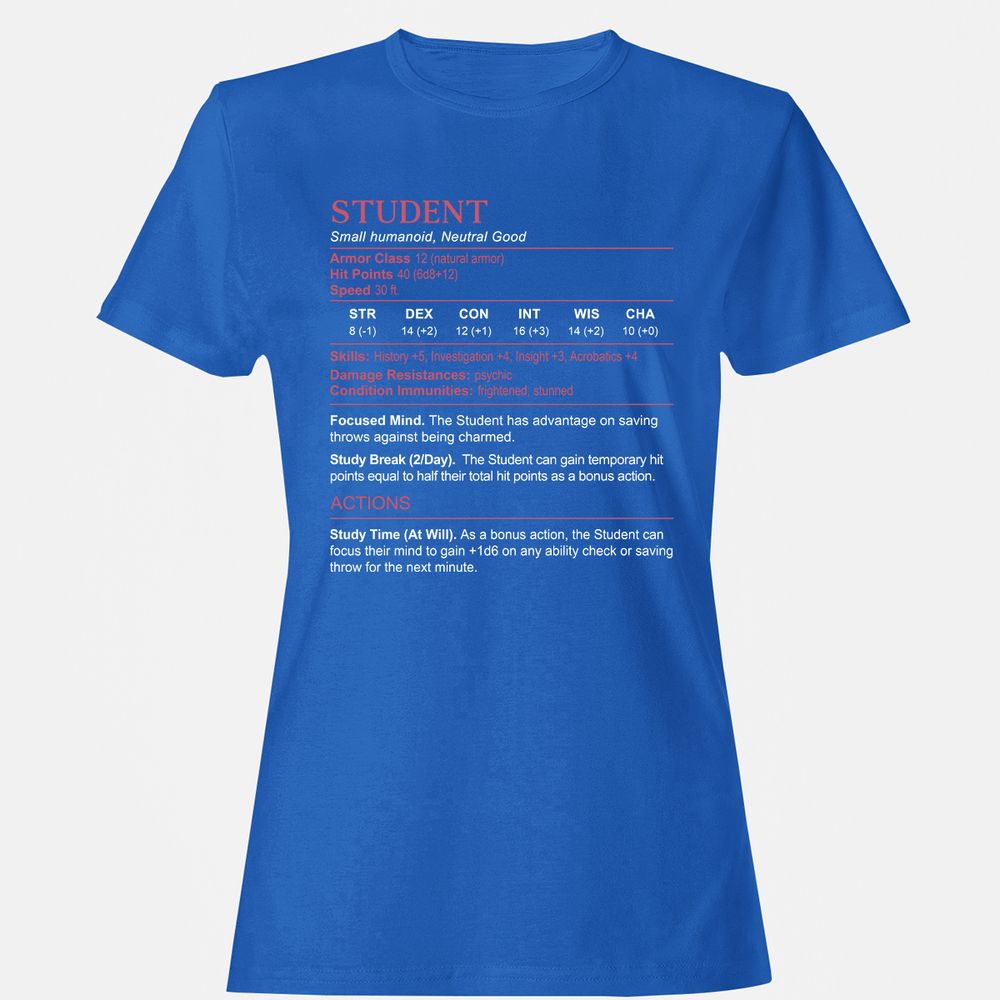 Student Stats Women's T-Shirt - Royal - 14