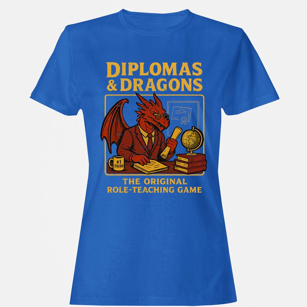 Diplomas & Dragons Women's T-Shirt - Royal - 14