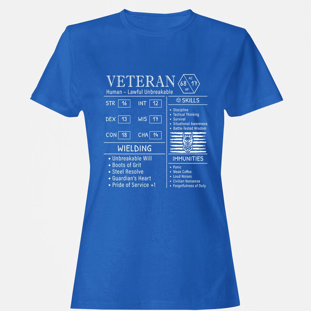 2710 veteran stats new Women's T-Shirt - Royal - 14