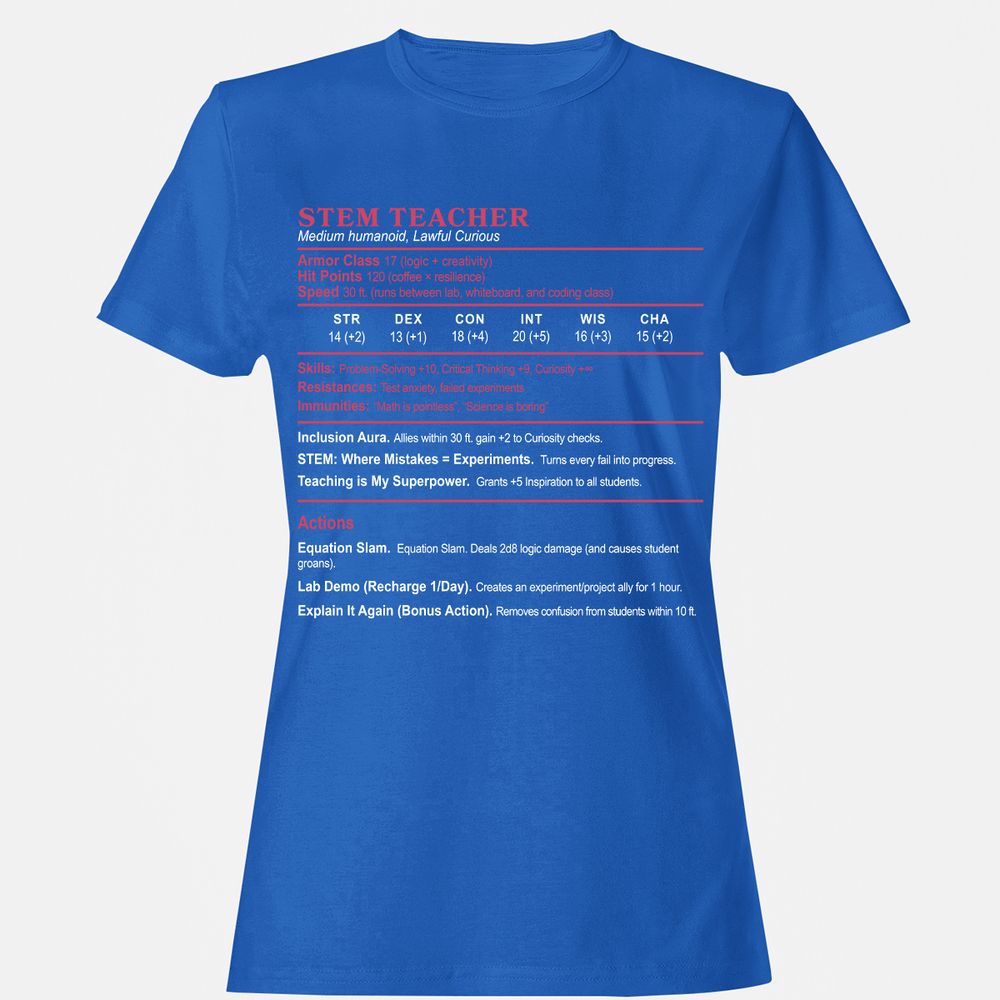 STEM TEACHER Women's T-Shirt - Royal - 14