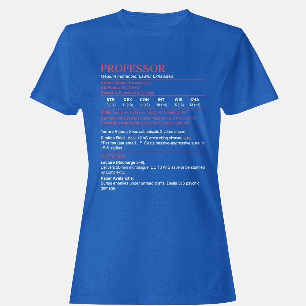 Professor Stats Women's T-Shirt - Royal - 14