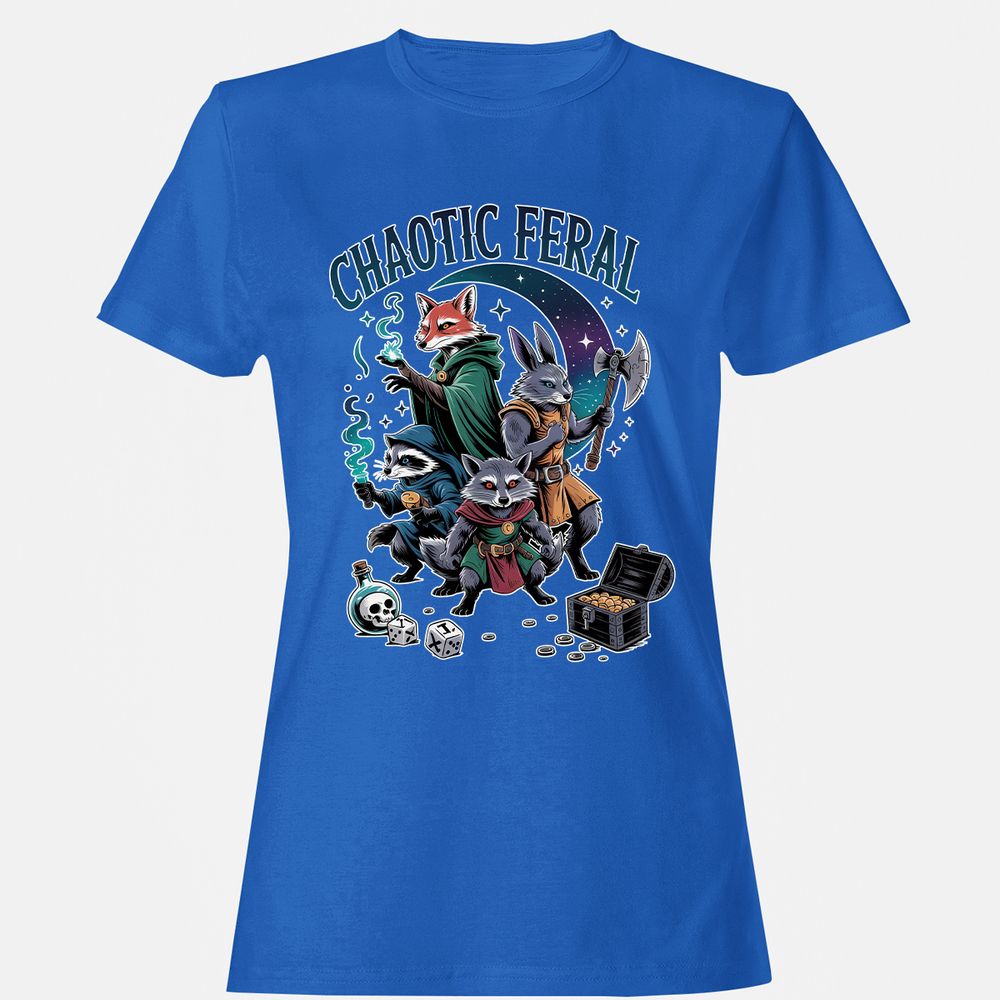 Chaotic Feral Women's T-Shirt - Royal - 14