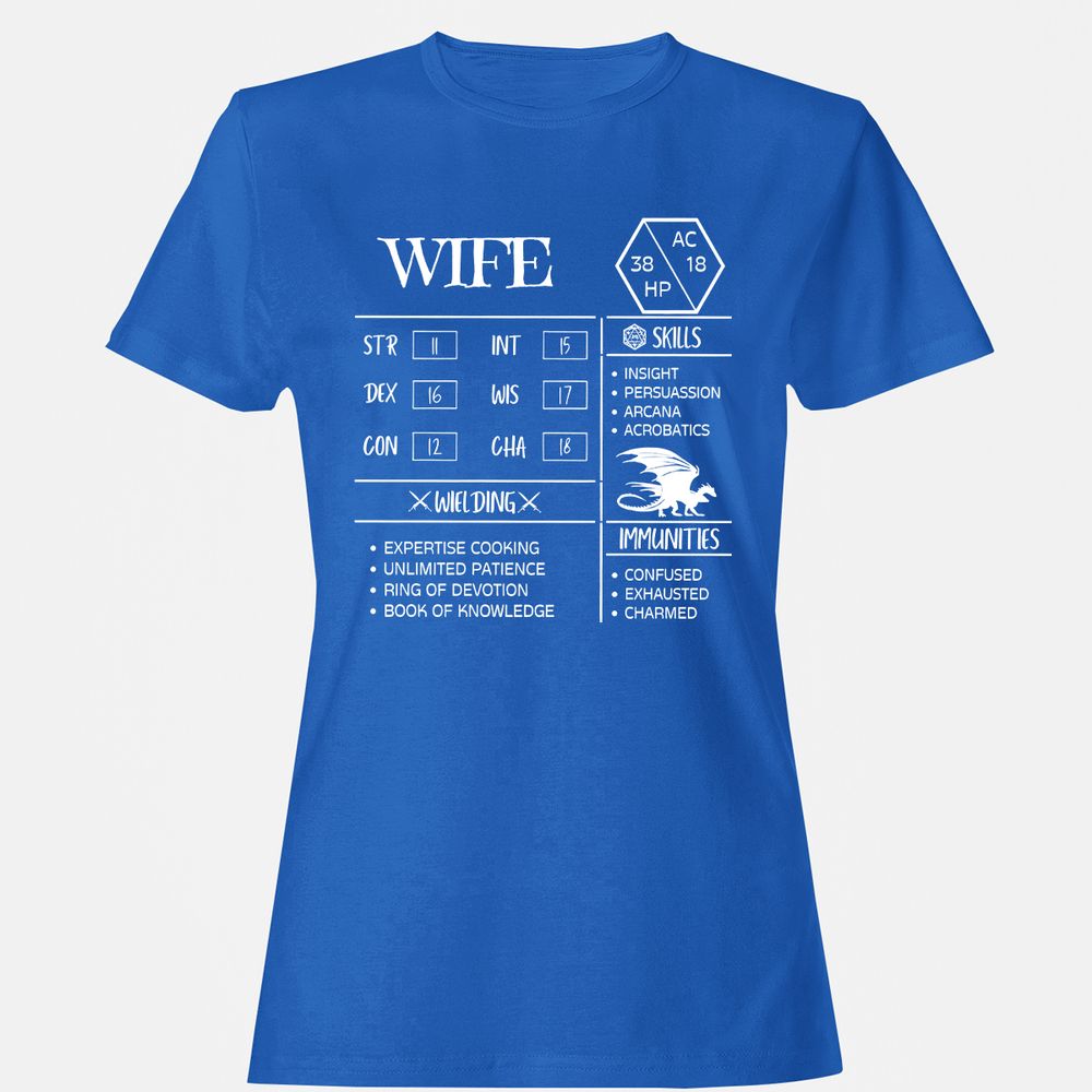 Wife Stats 2 Women's T-Shirt - Royal - 14