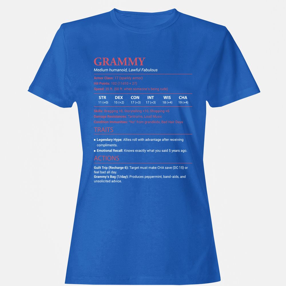 Grammy Stats Women's T-Shirt - Royal - 14