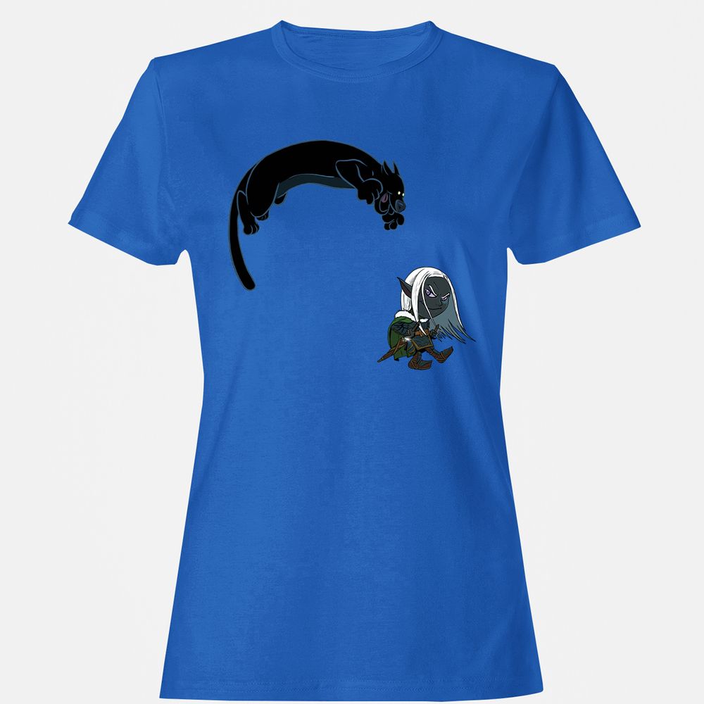 Drizzt And Guenhwyvar Women's T-Shirt - Royal - 14