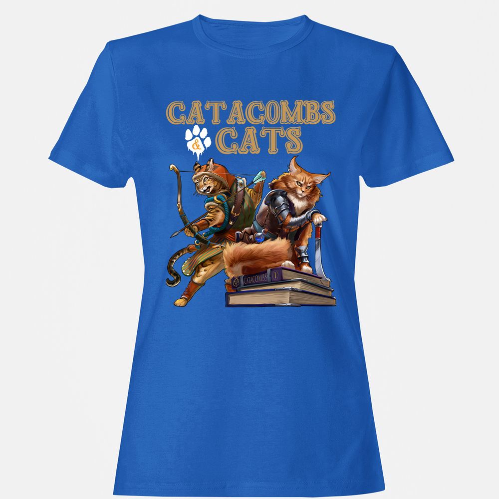 Catacombs & Cats Women's T-Shirt - Royal - 14