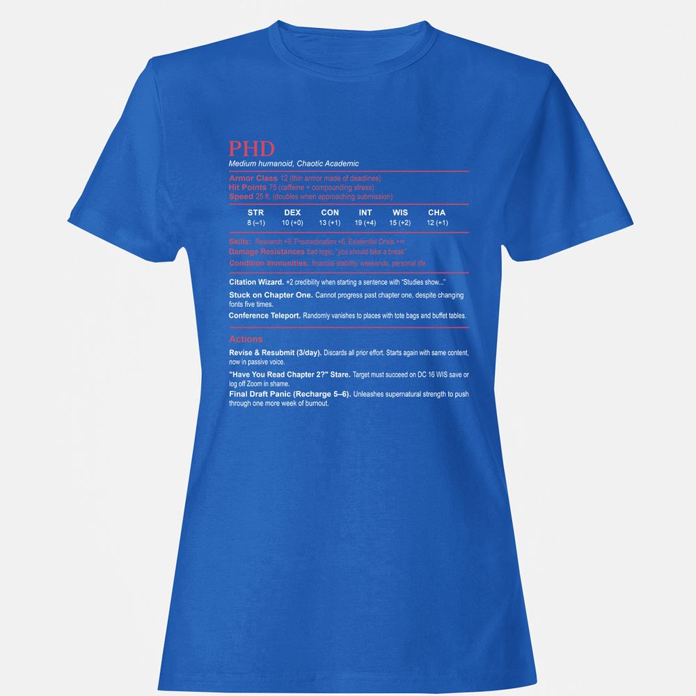 PhD Stats Women's T-Shirt - Royal - 14