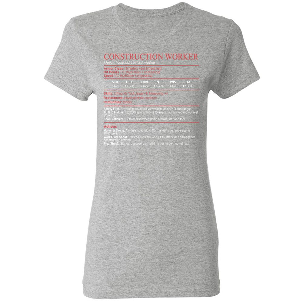 Construction Worker Stats Block - Sport Grey - 14