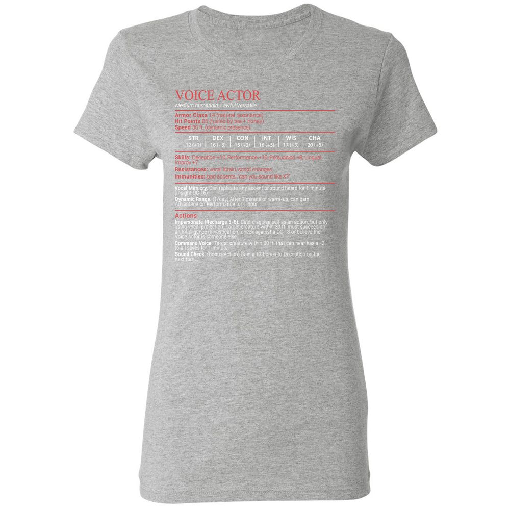 Voice Actor Stats Block - Sport Grey - 14