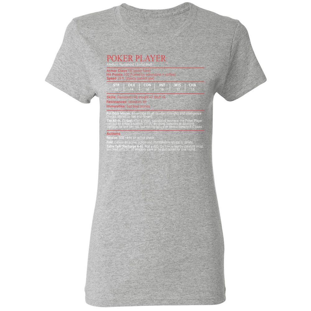 Poker Player Stats Block - Sport Grey - 14