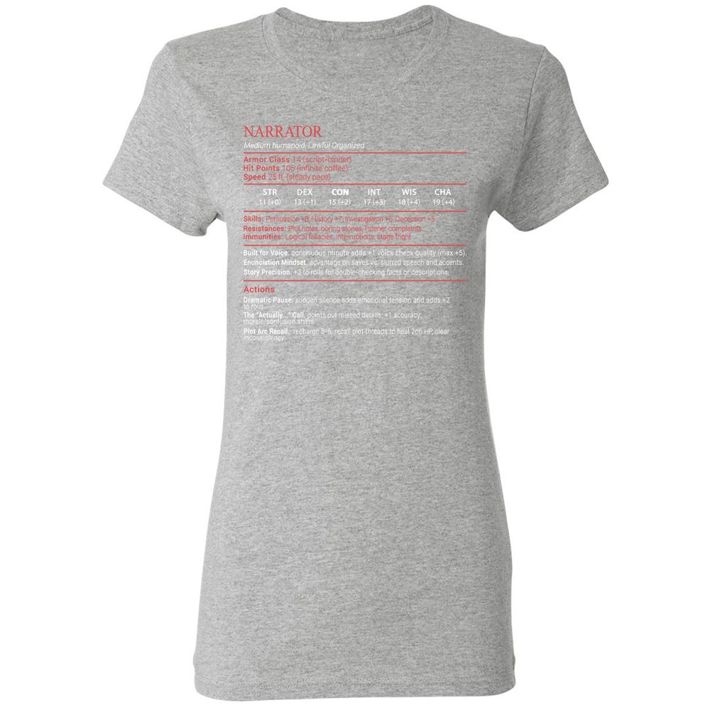 Narrator Stats Block - Sport Grey - 14