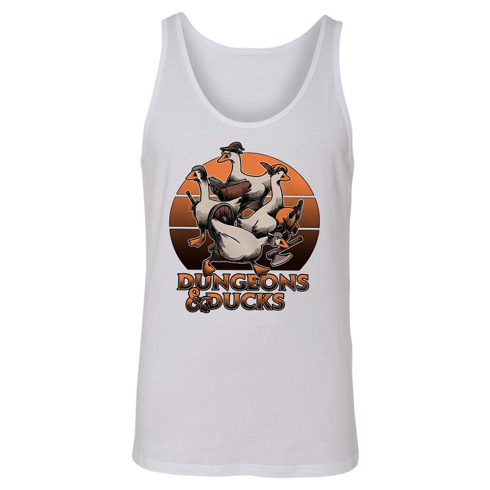 Dungeons And Ducks Unisex Jersey Tank - White - 14