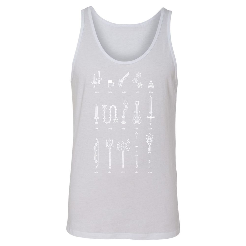 Damage Dealer RPG Unisex Jersey Tank - White - 14