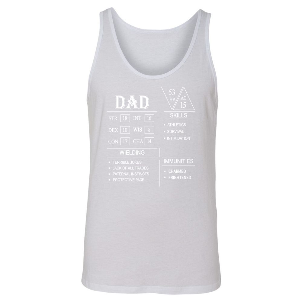 Dad Stat Block Unisex Jersey Tank - White - 14