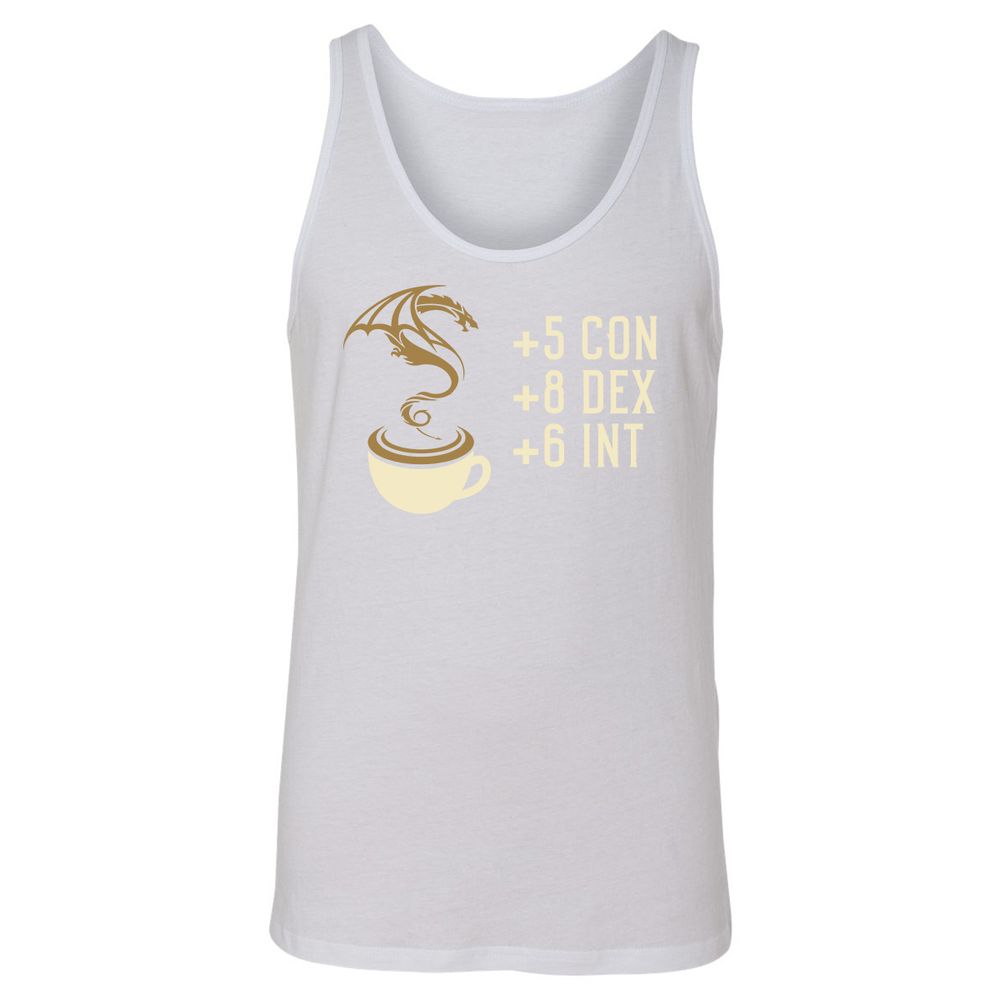 Coffee Dragon Unisex Jersey Tank - White - 14