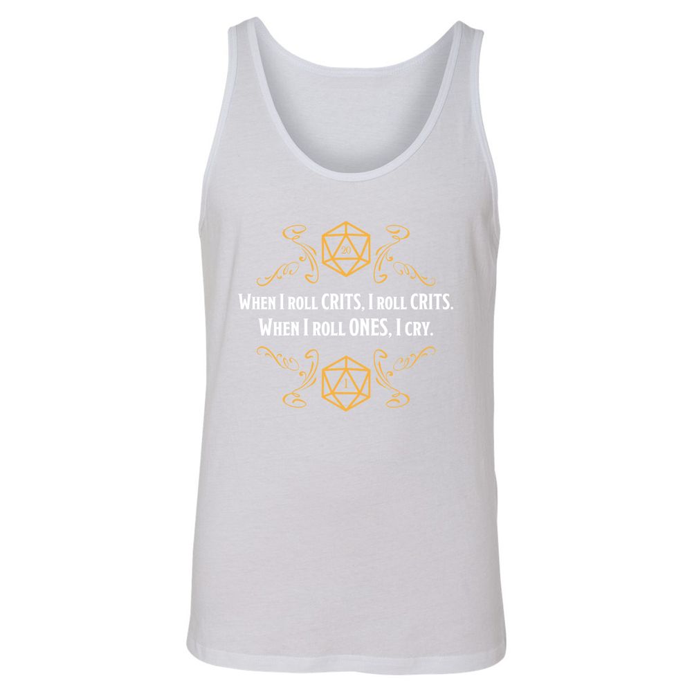 When I Roll Crits Unisex Jersey Tank - White - 14