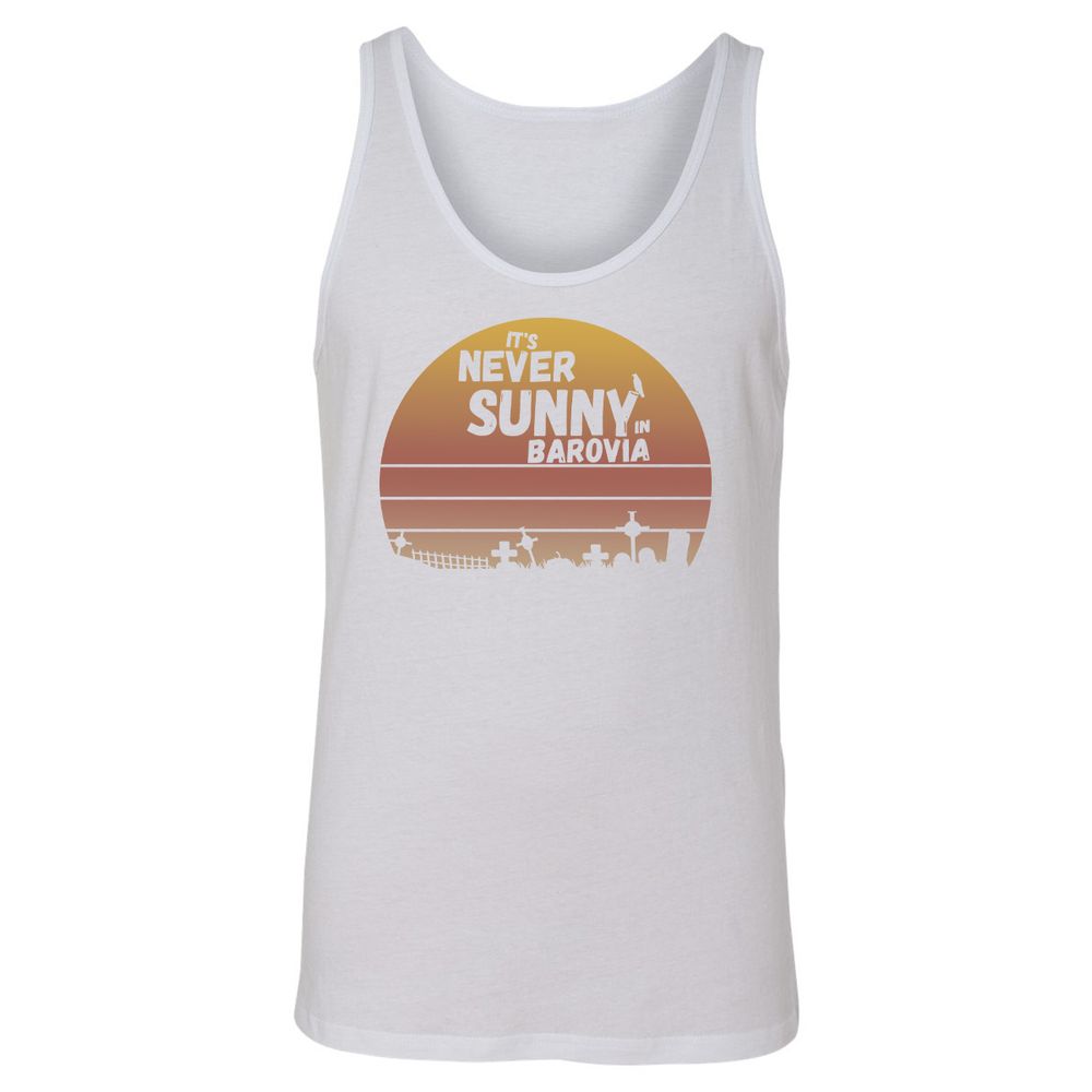 Vintage It's Never Sunny In Barovia Unisex Jersey Tank - White - 14