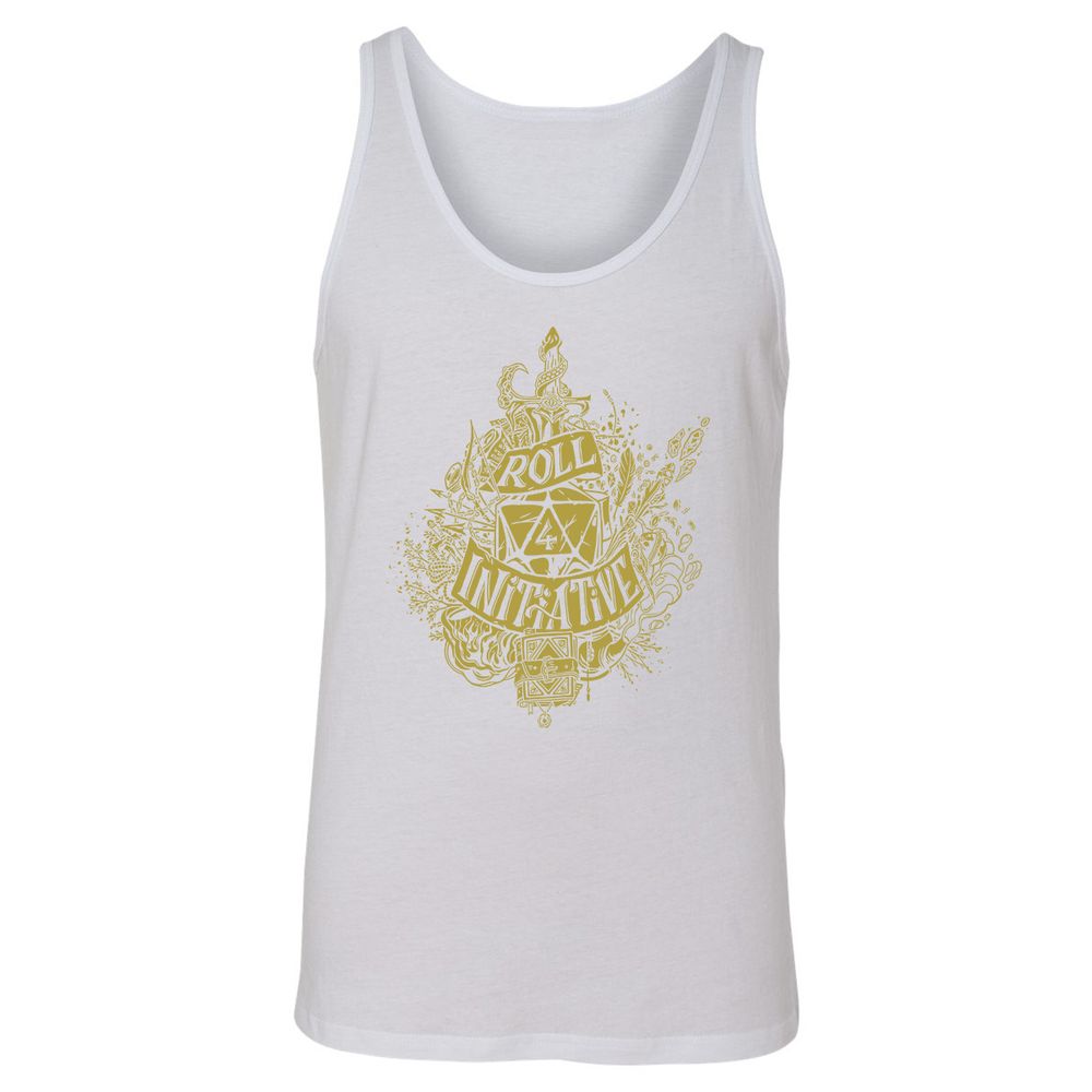 Roll Initiative Unisex Jersey Tank - White - 14