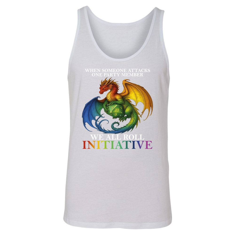 Dragon Roll For Initiative Unisex Jersey Tank - White - 14