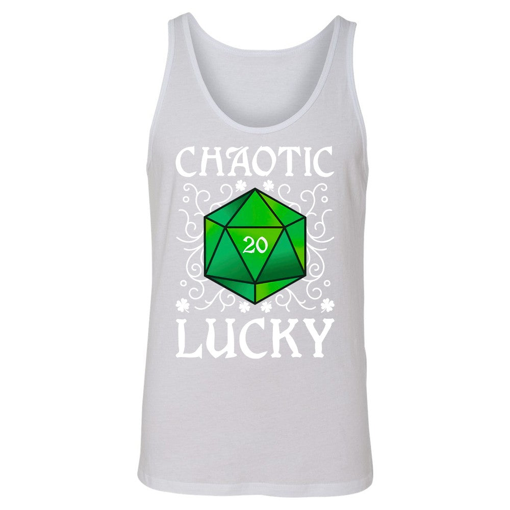 Chaotic Lucky D20 Dice Unisex Jersey Tank - White - 14