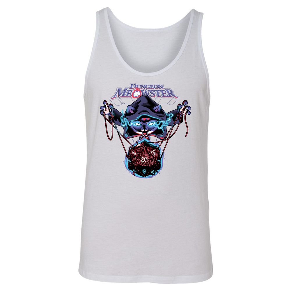 Dungeon Meowster Unisex Jersey Tank - White - 14