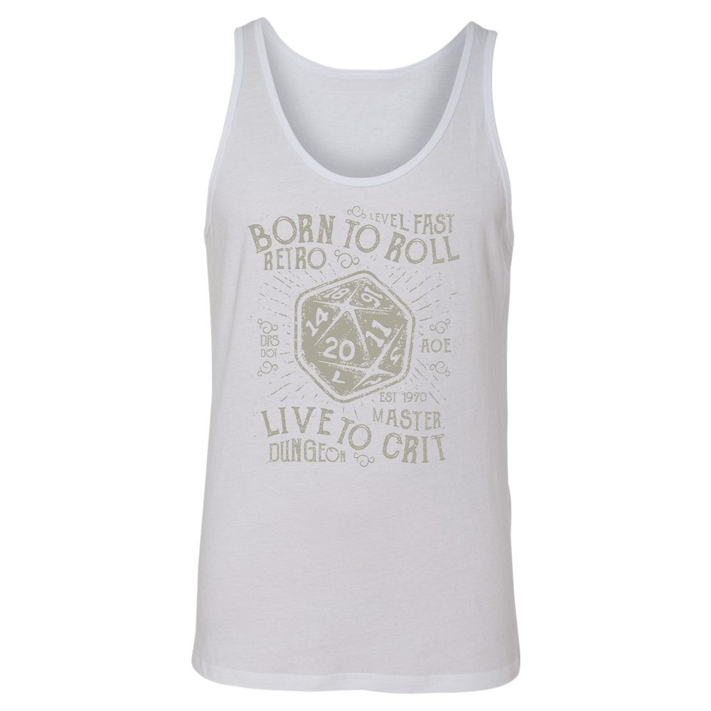 Born To Roll Live To Crit Unisex Jersey Tank - White - 14