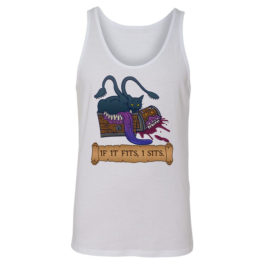 If It Fits I Sits Unisex Jersey Tank - White - 14