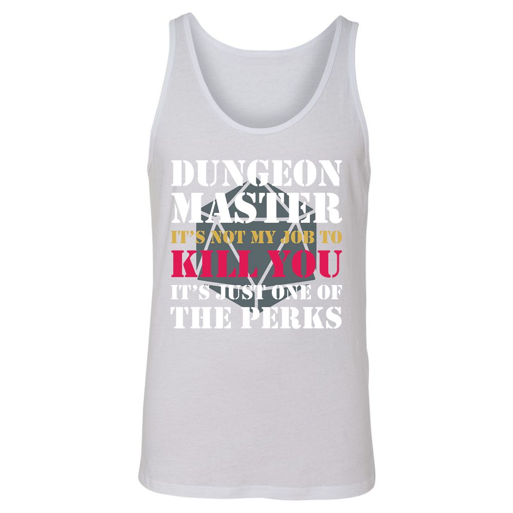 DUNGEON MASTER NOT MY JOB Unisex Jersey Tank - White - 14