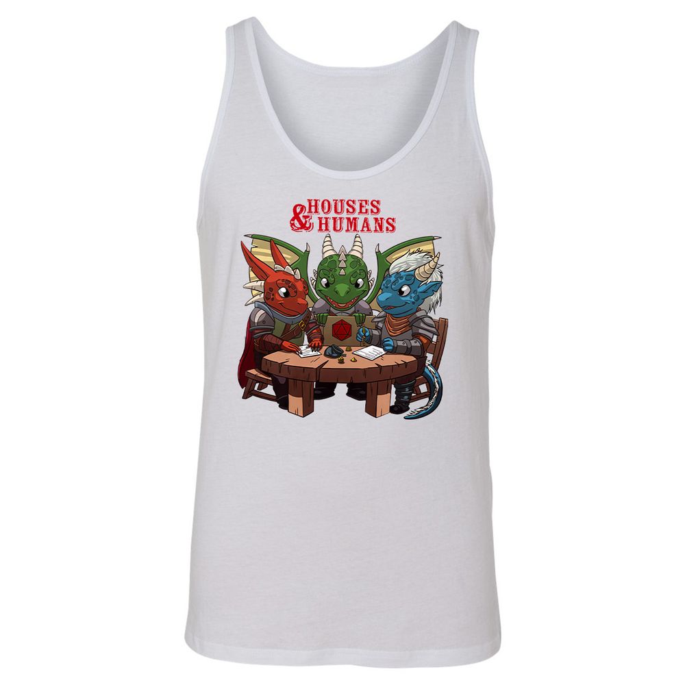 Houses & Humans Unisex Jersey Tank - White - 14