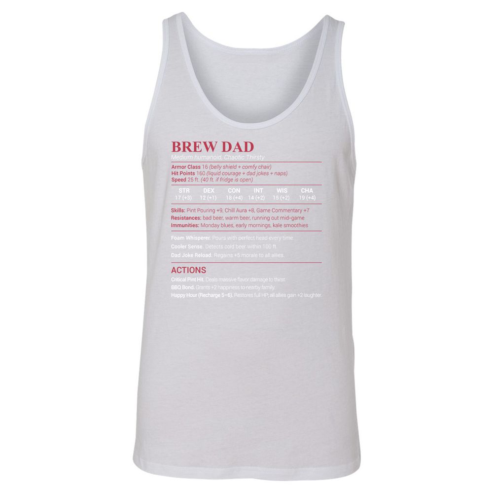 Brew Dad Unisex Jersey Tank - White - 14