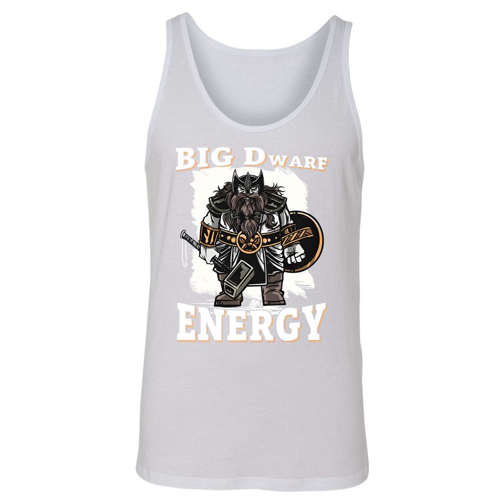 Big Dwarf Energy Unisex Jersey Tank - White - 14