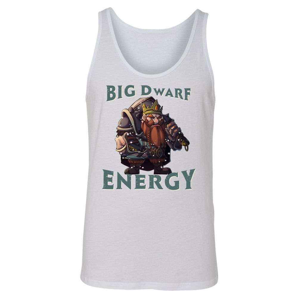 Big Dwarf Energy Unisex Jersey Tank - White - 14