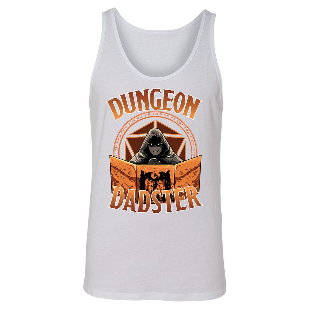Dungeon Dadster Unisex Jersey Tank - White - 14