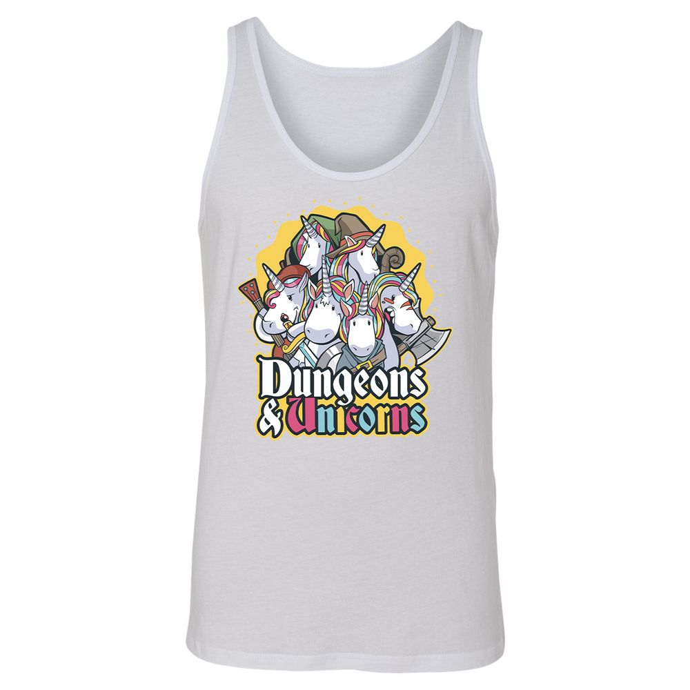 Dungeons And Unicorns Unisex Jersey Tank - White - 14