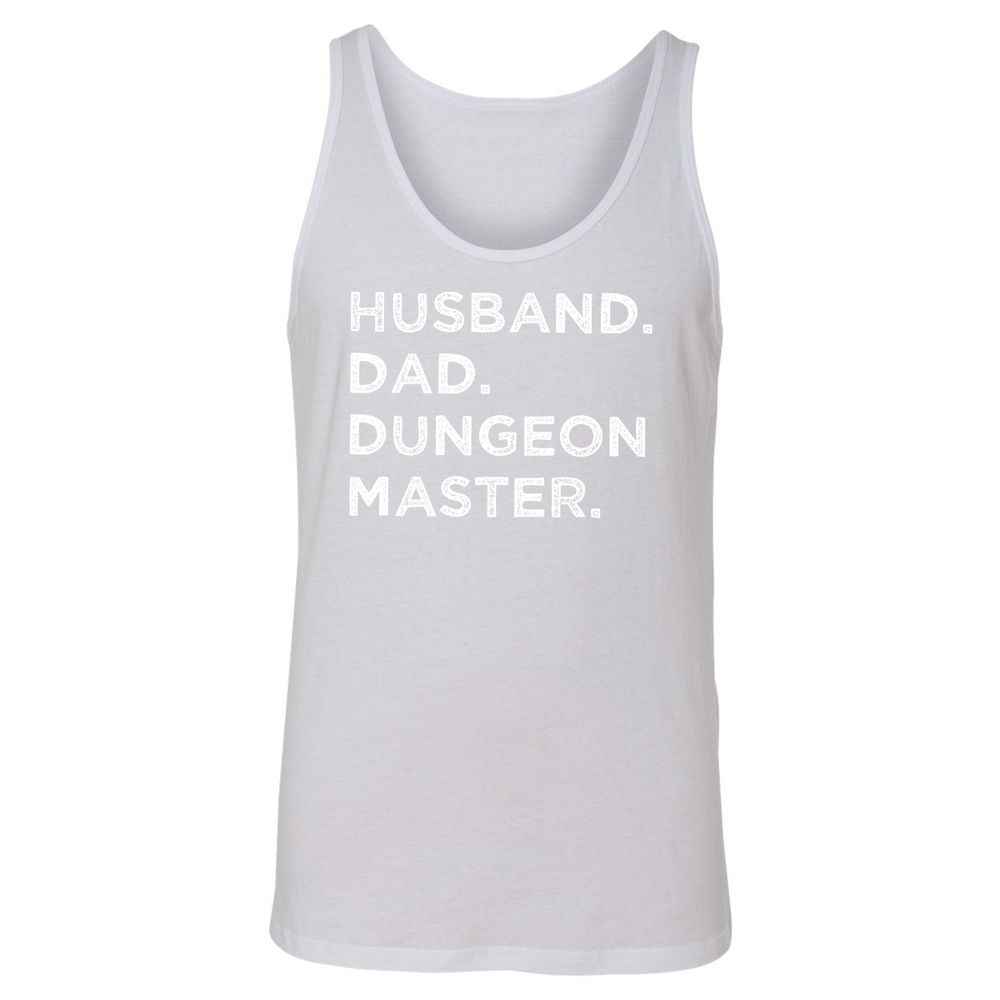 Husband Dad Dungeon Master Unisex Jersey Tank - White - 14
