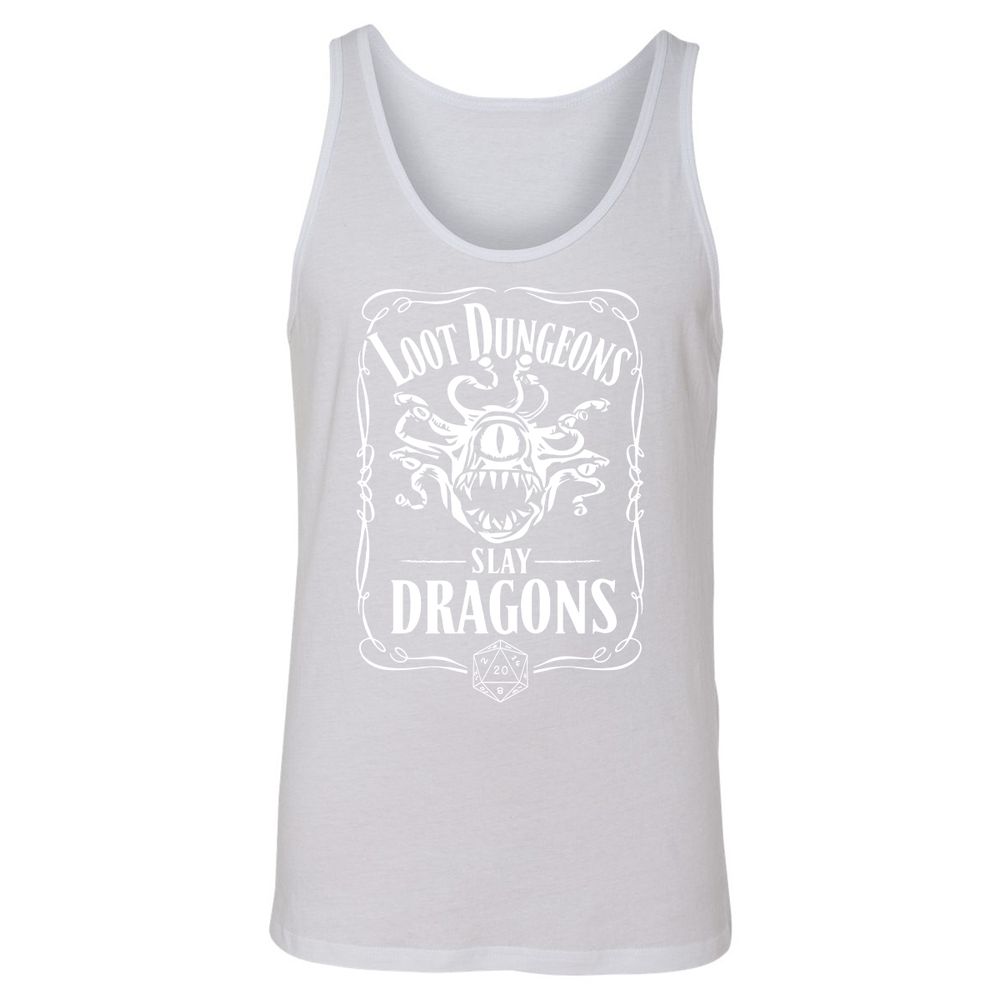 Loot Dungeon Slay Dragons Unisex Jersey Tank - White - 14