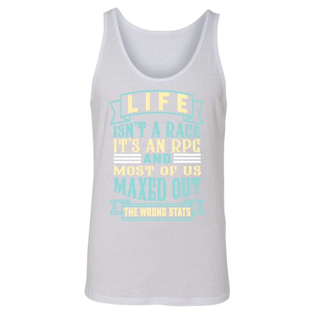 Life Is A RPG Unisex Jersey Tank - White - 14