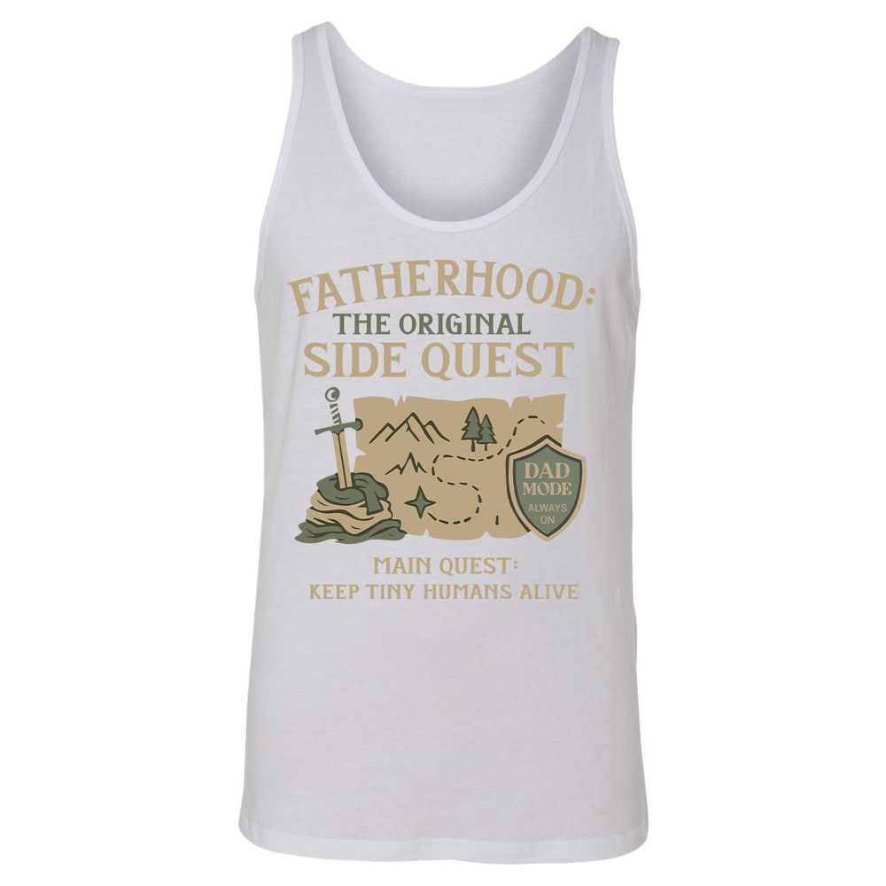 Fatherhood The Original Side Quest Unisex Jersey Tank - White - 14