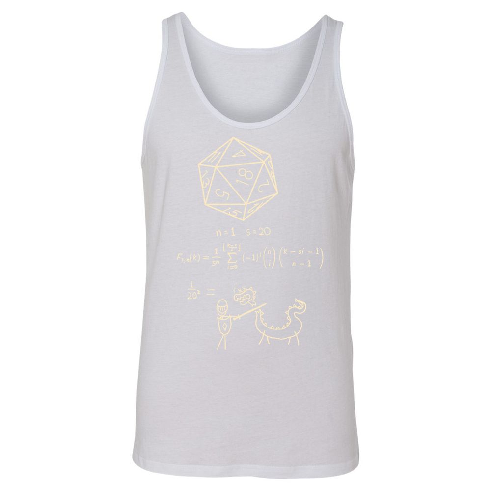 Science Of20 Sided Dice Unisex Jersey Tank - White - 14